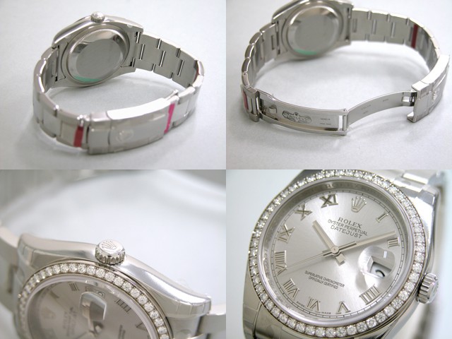 ロレックススーパーコピー ROLEX パーペチュアル デイトジャスト メンズ 116244 オイスターブレス グレーローマ