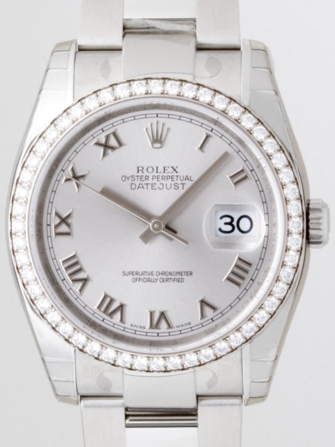 ロレックススーパーコピー ROLEX パーペチュアル デイトジャスト メンズ 116244 オイスターブレス グレーローマ