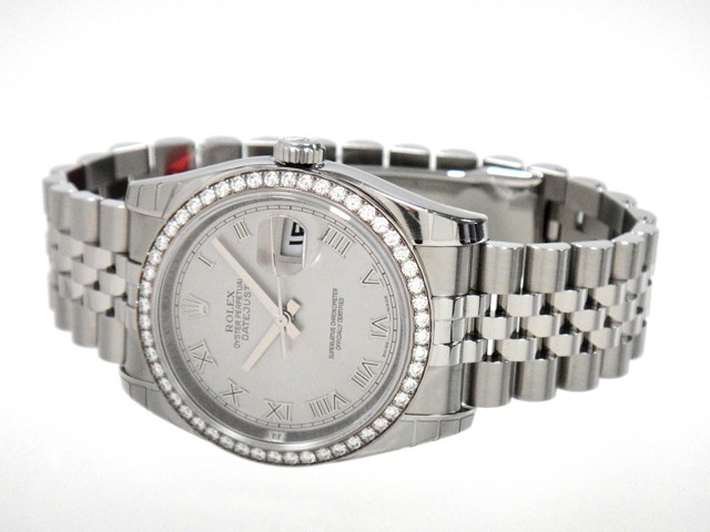 ロレックススーパーコピー ROLEX パーペチュアル デイトジャスト メンズ 116244 ジュビリーブレス グレーローマ
