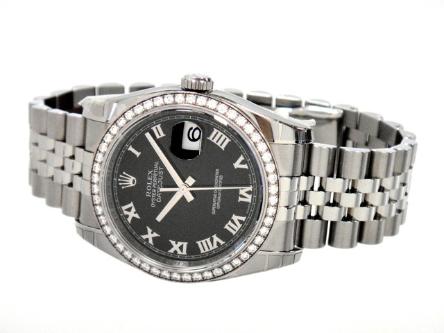 ロレックススーパーコピー ROLEX パーペチュアル デイトジャスト メンズ 116244 ジュビリーブレス ブラックローマ