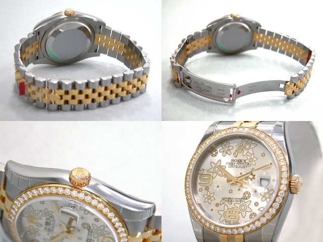 ロレックススーパーコピー ROLEX パーペチュアル デイトジャスト メンズ 116243 ジュビリーブレス シルバーフラワー