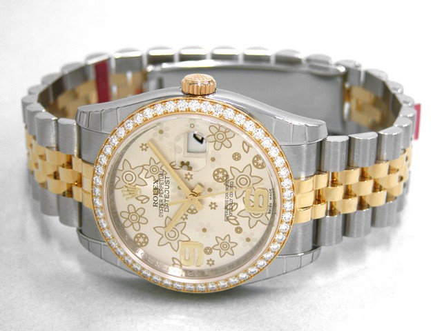 ロレックススーパーコピー ROLEX パーペチュアル デイトジャスト メンズ 116243 ジュビリーブレス シルバーフラワー
