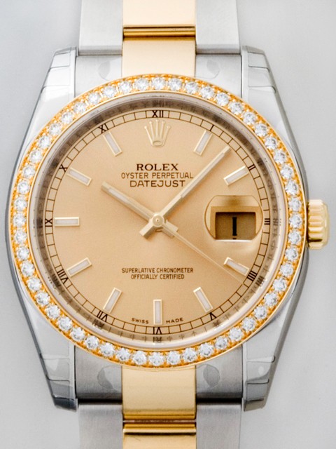 ロレックススーパーコピー ROLEX パーペチュアル デイトジャスト メンズ 116243 オイスターブレス シャンパン