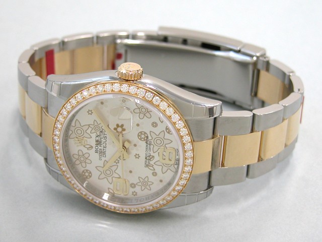 ロレックススーパーコピー ROLEX パーペチュアル デイトジャスト メンズ 116243 オイスターブレス シルバーフラワー