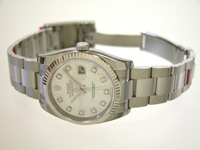 ロレックススーパーコピー ROLEX パーペチュアル デイトジャスト メンズ 116234NG オイスターブレス ホワイトシェル