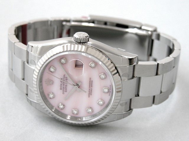 ロレックススーパーコピー ROLEX パーペチュアル デイトジャスト メンズ 116234NG オイスターブレス ピンクシェル