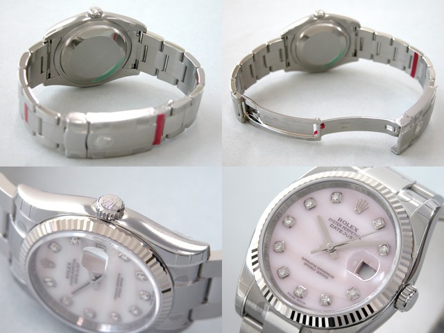 ロレックススーパーコピー ROLEX パーペチュアル デイトジャスト メンズ 116234NG オイスターブレス ピンクシェル