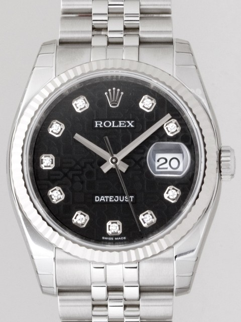 ロレックススーパーコピー ROLEX パーペチュアル デイトジャスト メンズ 116234J ジュビリーブレス ブラックコンピューター