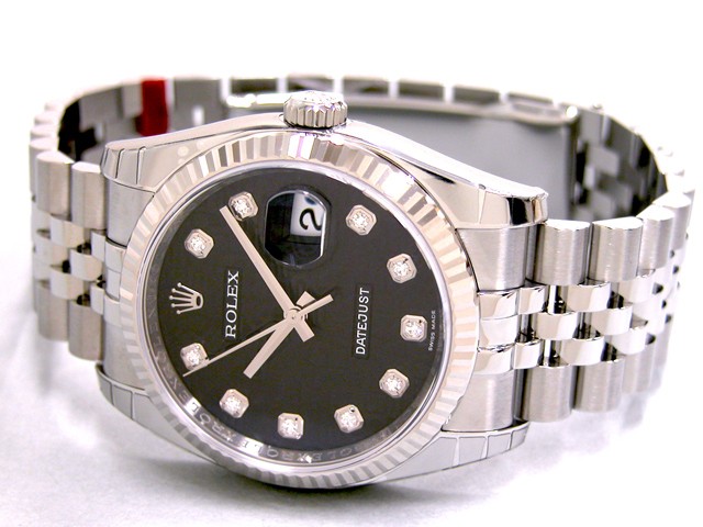 ロレックススーパーコピー ROLEX パーペチュアル デイトジャスト メンズ 116234J ジュビリーブレス ブラックコンピューター