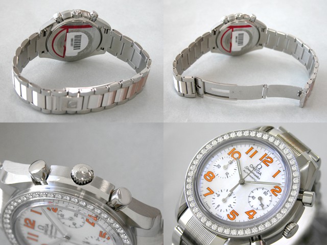 オメガスーパーコピー スピードマスター 3535.78 ダイヤベゼル ホワイトシェル/オレンジアラビア