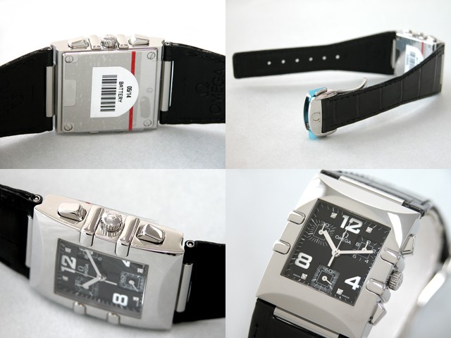 オメガスーパーコピー コンステレーション 1841.55.11 クアドラ クロノ ブラック皮 ブラック 4Pダイヤ