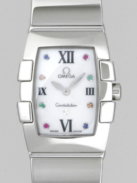 オメガスーパーコピー コンステレーション 1584.79 クアドレラ ミニ ホワイトシェル レディース