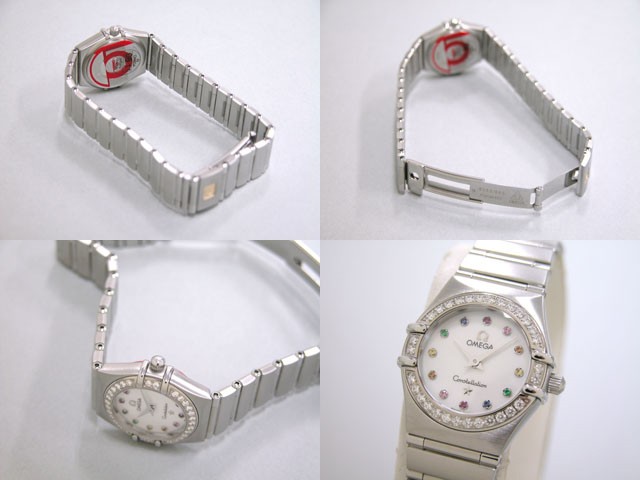 オメガスーパーコピー コンステレーション ミニ 1460.79 アイリス ダイヤベゼル カラーストーン ホワイトシェル