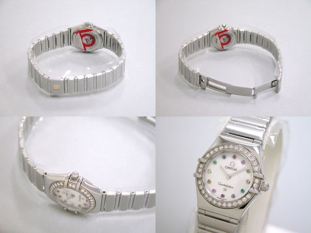 オメガスーパーコピー コンステレーション ミニ 1465.79 アイリス ダイヤベゼル カラーストーン ホワイトシェル