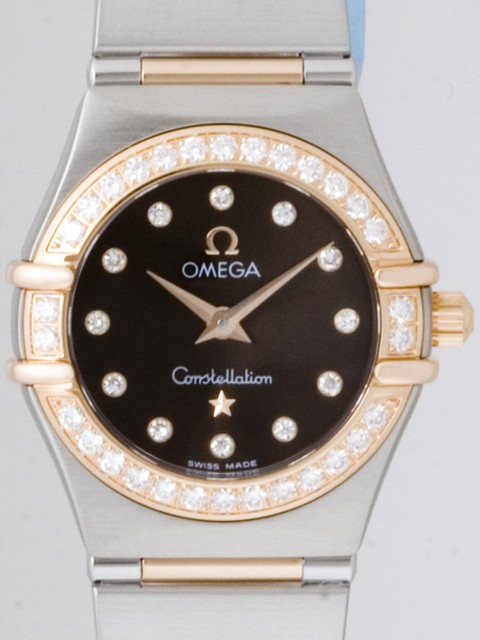 オメガスーパーコピー OMEGA コンステレーション ミニ 1360.60 ダイヤベゼル 12Pダイヤ ブラウン