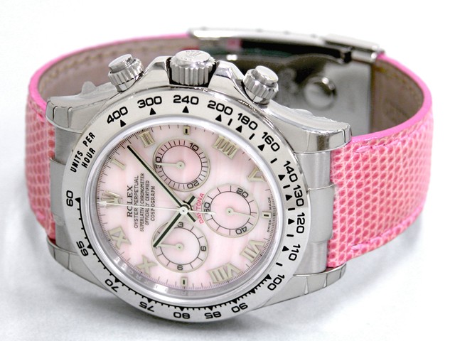 ロレックス ROLEX デイトナ 116519NR ビーチ ピンクリザード皮ベルト ピンクシェルローマ
