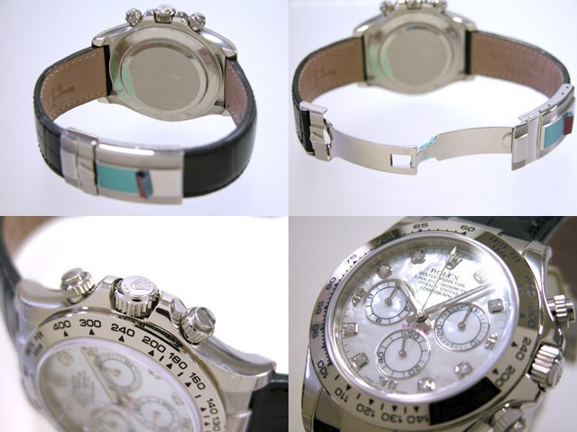 ロレックススーパーコピー ROLEX デイトナ 116519NG 黒皮 ホワイトシェル