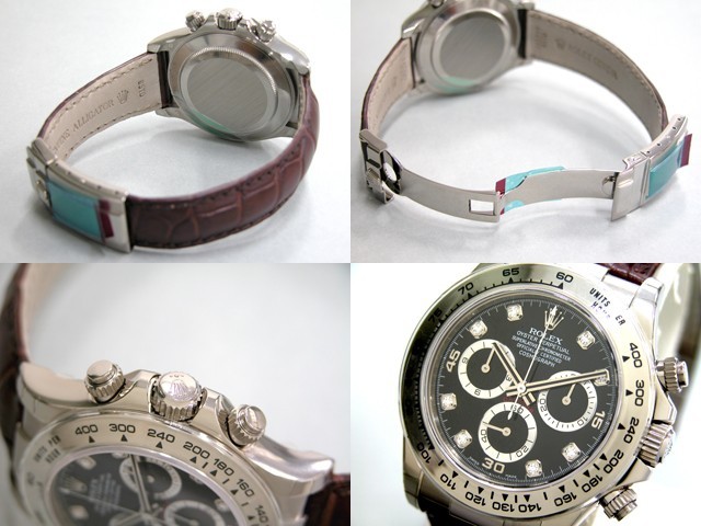 ロレックススーパーコピー ROLEX デイトナ 116519G 茶皮 ブラック 自動巻