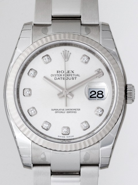 ロレックススーパーコピー ROLEX パーペチュアル デイトジャスト メンズ 116234G オイスターブレス シルバー