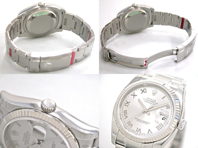 ロレックススーパーコピー ROLEX パーペチュアル デイトジャスト メンズ 116234 オイスターブレス グレーローマ