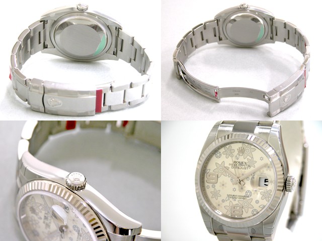 ロレックススーパーコピー ROLEX パーペチュアル デイトジャスト メンズ 116234 オイスターブレス シルバーフラワー