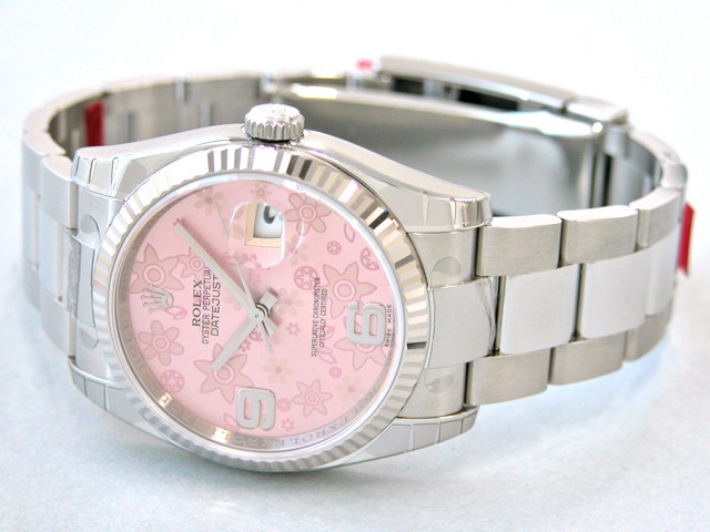 ロレックススーパーコピー ROLEX パーペチュアル デイトジャスト メンズ 116234 オイスターブレス ピンクフラワー