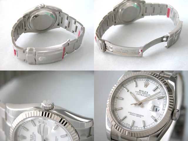 ロレックススーパーコピー ROLEX パーペチュアル デイトジャスト メンズ 116234 オイスターブレス ホワイトバー