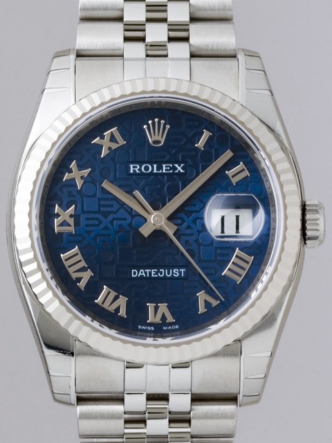 ロレックススーパーコピー ROLEX パーペチュアル デイトジャスト メンズ 116234 ジュビリーブレス ブルーコンピュターローマ