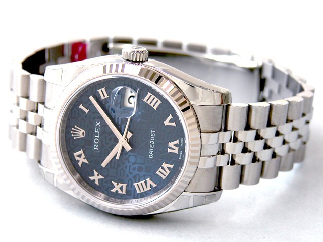 ロレックススーパーコピー ROLEX パーペチュアル デイトジャスト メンズ 116234 ジュビリーブレス ブルーコンピュターローマ