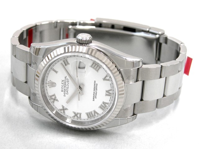 ロレックススーパーコピー ROLEX パーペチュアル デイトジャスト メンズ 116234 オイスターブレス ホワイトローマ