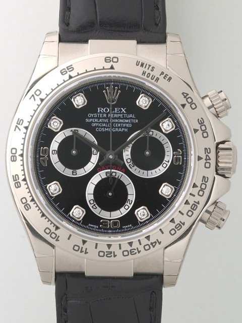 ロレックススーパーコピー ROLEX デイトナ 116519G 黒皮 ブラック 自動巻
