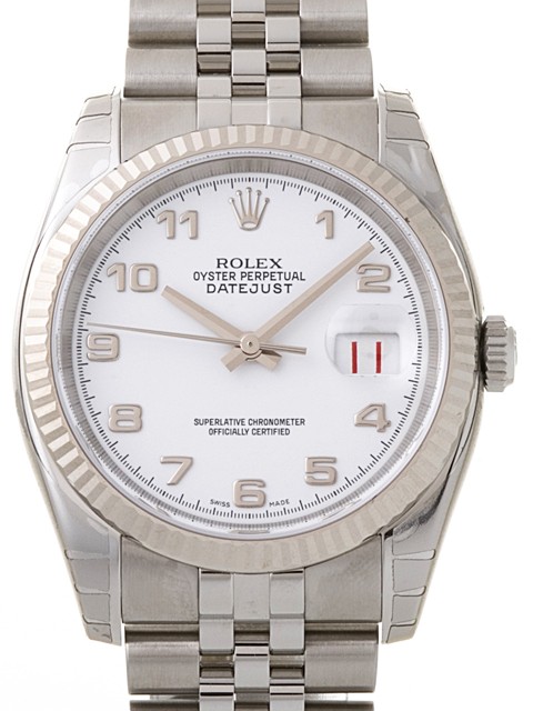 ロレックススーパーコピー ROLEX パーペチュアル デイトジャスト メンズ 116234 ジュビリーブレス ホワイトアラビア