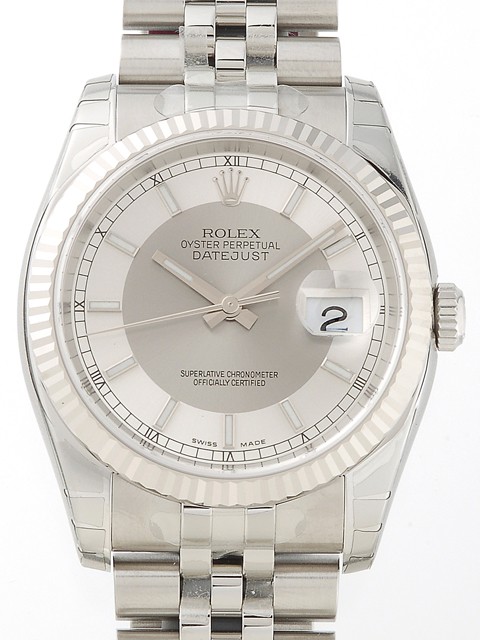 ロレックススーパーコピー ROLEX パーペチュアル デイトジャスト メンズ 116234 ジュビリーブレス シルバー／グレー
