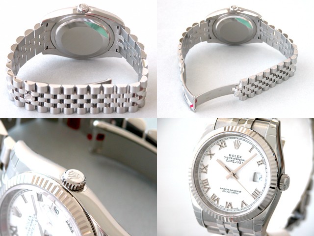ロレックススーパーコピー ROLEX パーペチュアル デイトジャスト メンズ 116234 ジュビリーブレス ホワイトローマ