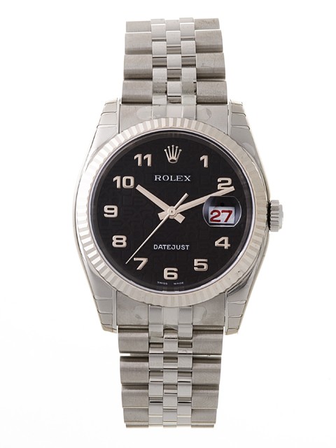 ロレックススーパーコピー ROLEX パーペチュアル デイトジャスト メンズ 116234 ジュビリーブレス ブラックコンピューターアラビア