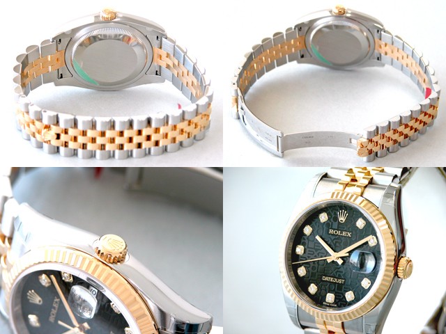 ロレックススーパーコピー ROLEX パーペチュアル デイトジャスト メンズ 116233J ジュビリーブレス ブラックコンピューター