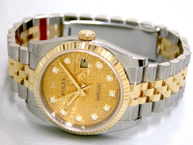 ロレックススーパーコピー ROLEX パーペチュアル デイトジャスト メンズ 116233J ジュビリーブレス シャンパンコンピューター