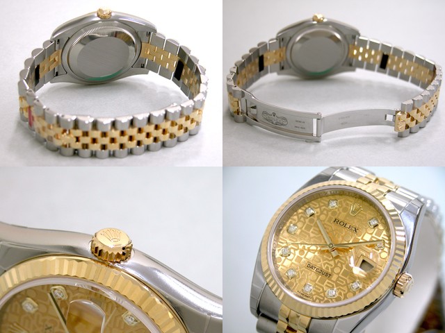 ロレックススーパーコピー ROLEX パーペチュアル デイトジャスト メンズ 116233J ジュビリーブレス シャンパンコンピューター