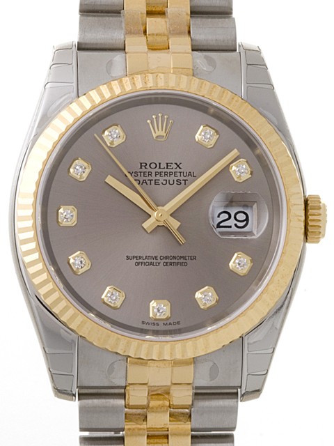ロレックススーパーコピー ROLEX パーペチュアル デイトジャスト メンズ 116233G ジュビリーブレス グレー