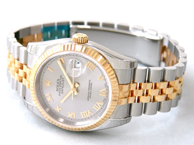 ロレックススーパーコピー ROLEX パーペチュアル デイトジャスト メンズ 116233 ジュビリーブレス グレーローマ