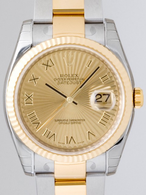 ロレックススーパーコピー ROLEX パーペチュアル デイトジャスト メンズ 116233 オイスターブレス シャンパンサンビームローマ