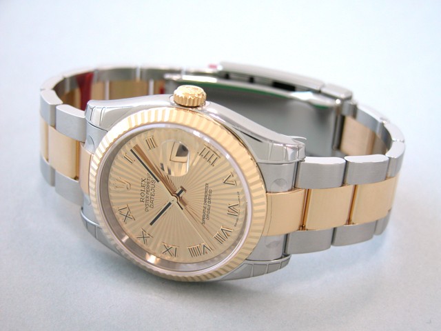 ロレックススーパーコピー ROLEX パーペチュアル デイトジャスト メンズ 116233 オイスターブレス シャンパンサンビームローマ