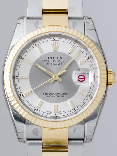 ロレックススーパーコピー ROLEX パーペチュアル デイトジャスト メンズ 116233 オイスターブレス シルバー/グレー