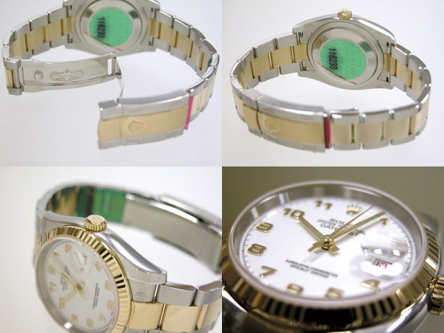 ロレックススーパーコピー ROLEX パーペチュアル デイトジャスト メンズ 116233 オイスターブレス ホワイトアラビア