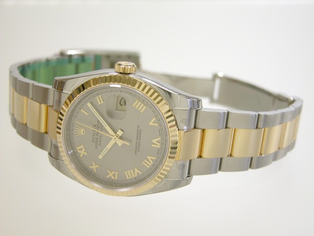 ロレックススーパーコピー ROLEX パーペチュアル デイトジャスト メンズ 116233 オイスターブレス グレーローマ
