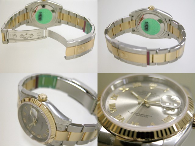 ロレックススーパーコピー ROLEX パーペチュアル デイトジャスト メンズ 116233 オイスターブレス グレーローマ