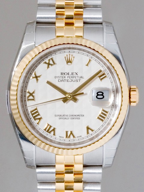 ロレックススーパーコピー ROLEX パーペチュアル デイトジャスト メンズ 116233 ジュビリーブレス アイボリーピラミッドローマ