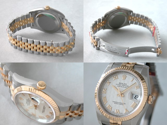 ロレックススーパーコピー ROLEX パーペチュアル デイトジャスト メンズ 116233 ジュビリーブレス アイボリーピラミッドローマ