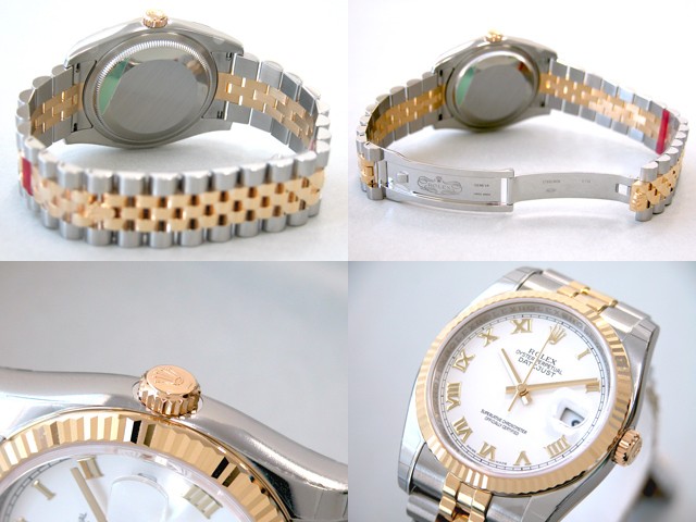 ロレックススーパーコピー ROLEX パーペチュアル デイトジャスト メンズ 116233 ジュビリーブレス ホワイトローマ
