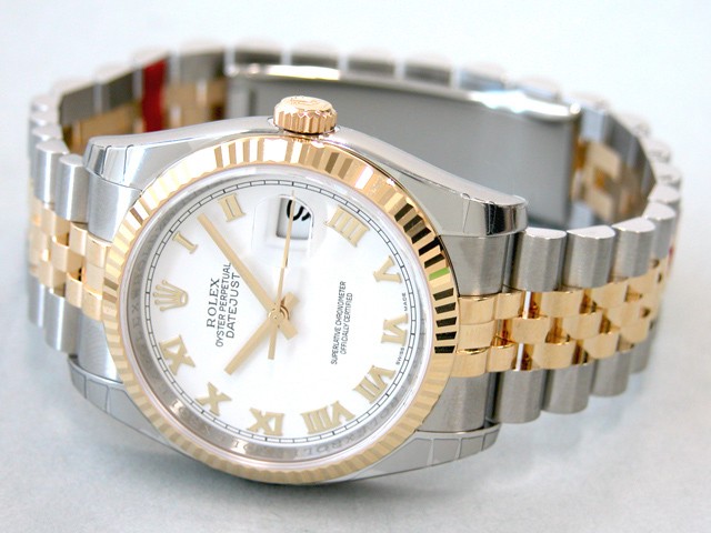ロレックススーパーコピー ROLEX パーペチュアル デイトジャスト メンズ 116233 ジュビリーブレス ホワイトローマ